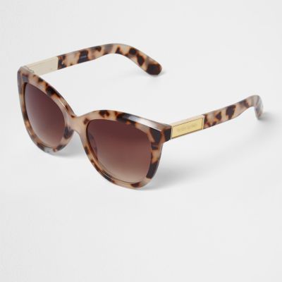 Beige leopard print cat eye sunglasses
